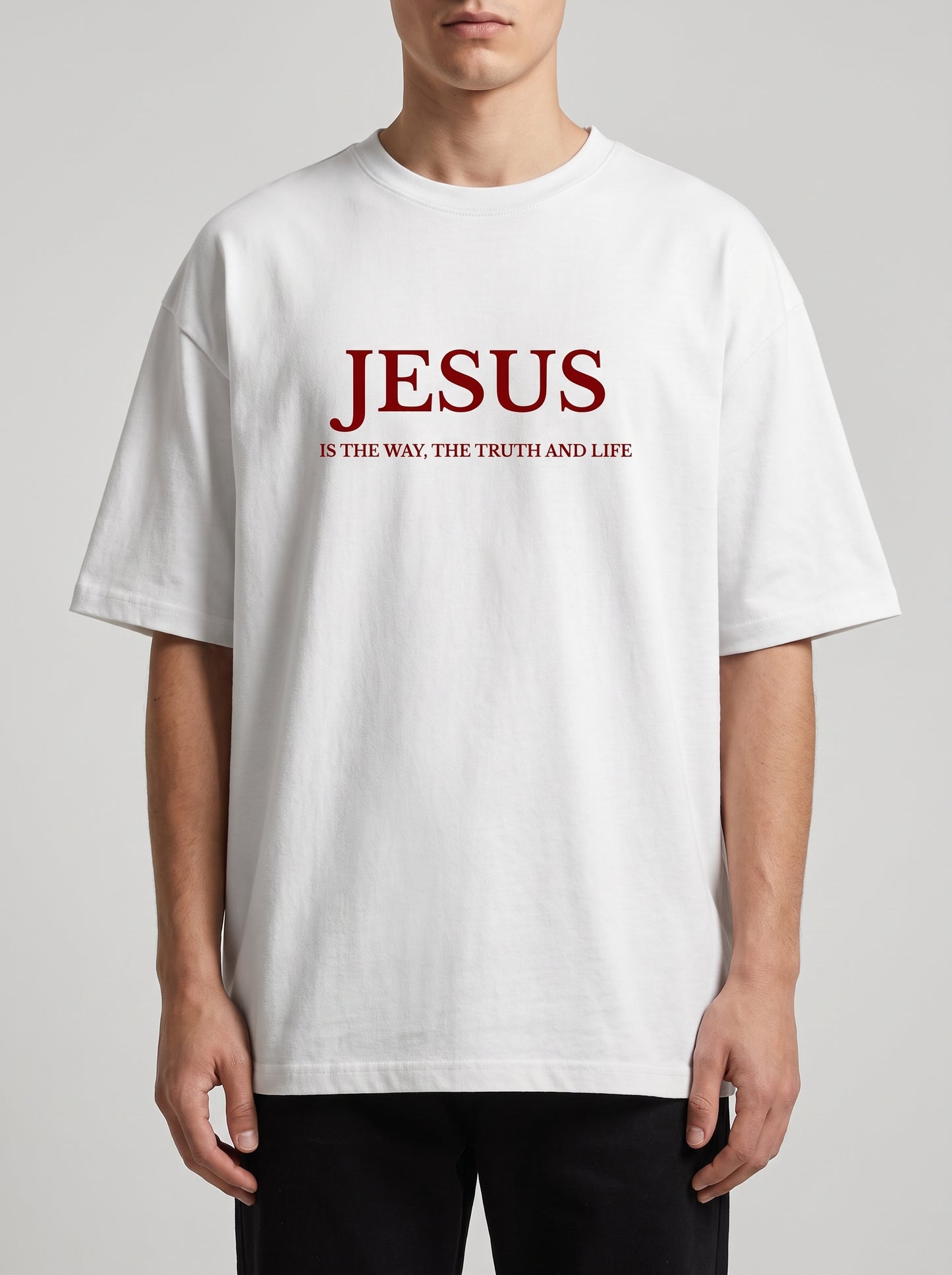 JESUS IS THE WAY FRONTPRINT OVERSIZED SHIRT