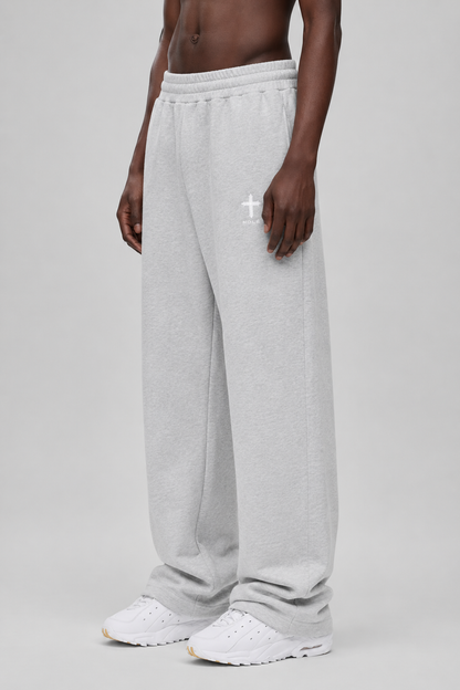 Cross Logo Openleg Jogger – Heather Grey