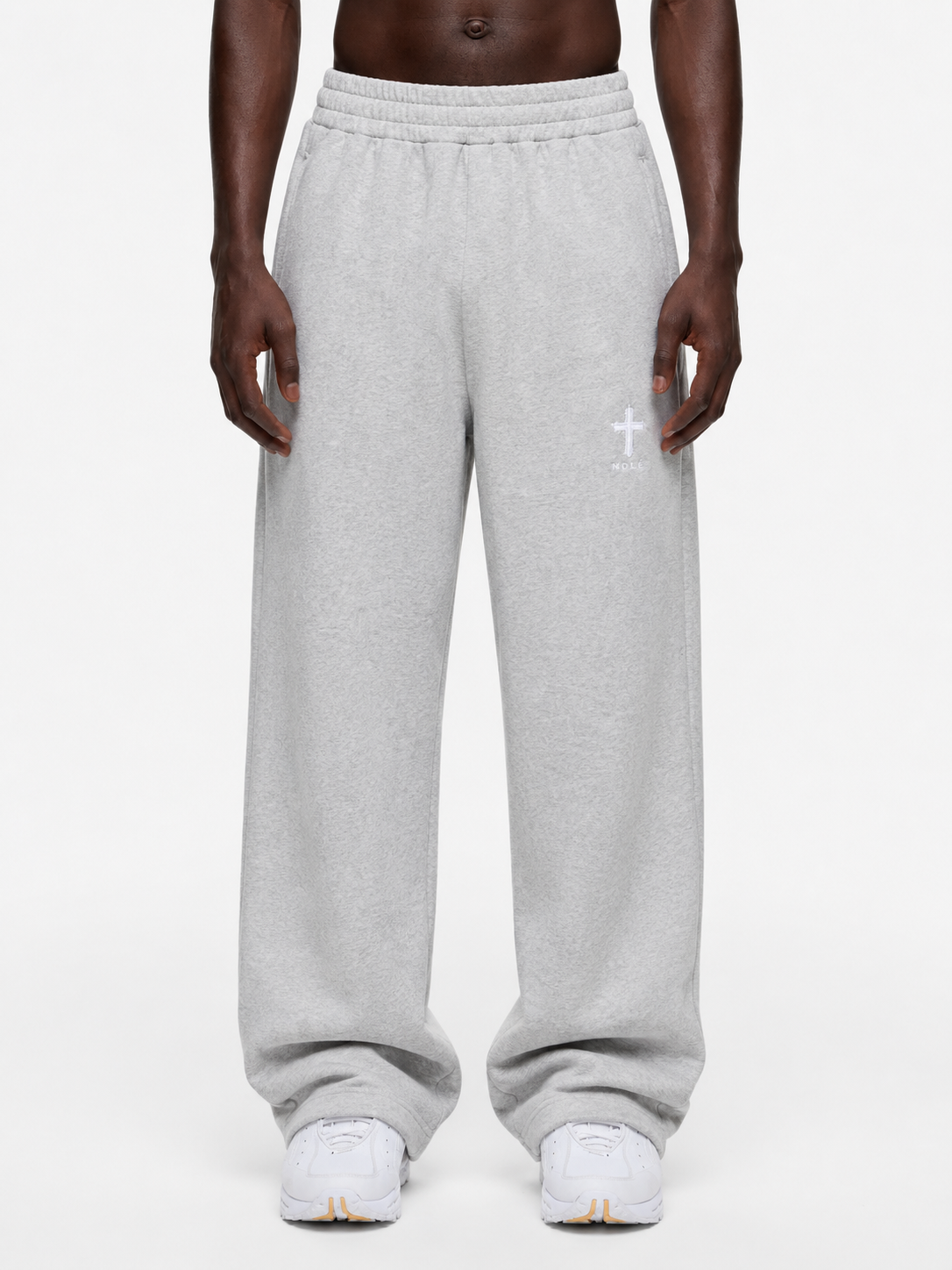 Cross Logo Openleg Jogger – Heather Grey
