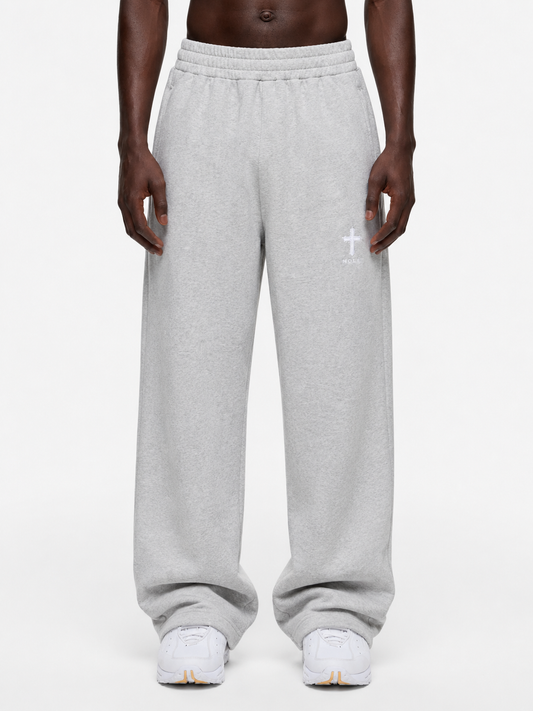 Cross Logo Openleg Jogger – Heather Grey
