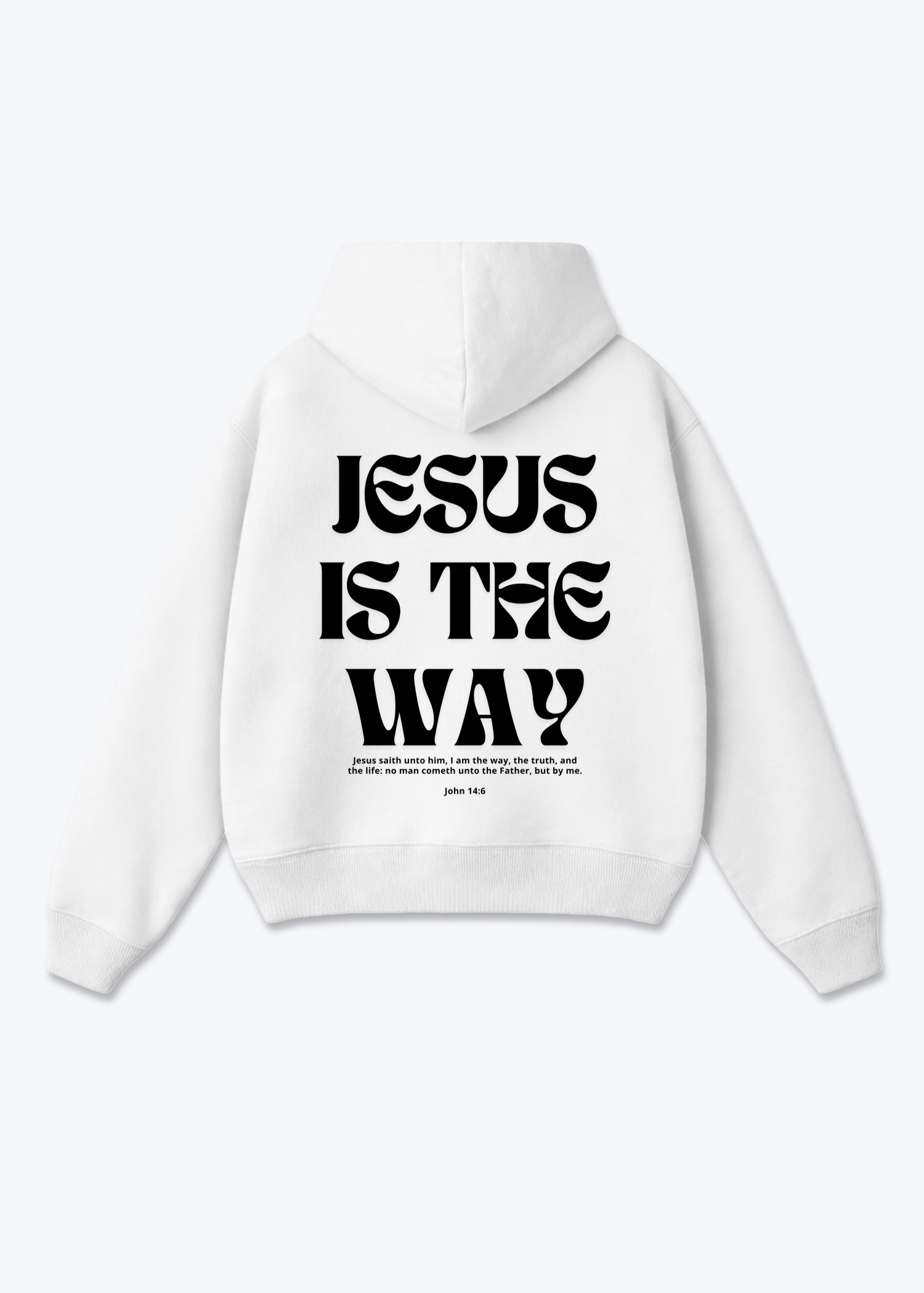 JESUS IS THE WAY HOODIE OVERSIZED - White Back (Designed)