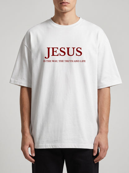 JESUS IS THE WAY FRONTPRINT OVERSIZED SHIRT